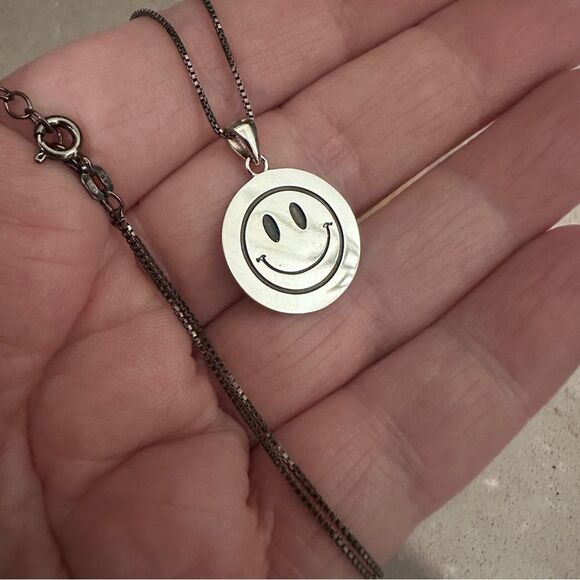 Sterling Silver Smiley Face Necklace – “Smile You’re Beautiful” - Picture 5 of 6